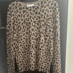 Impressions Animal Print Sweater - Brown and Black